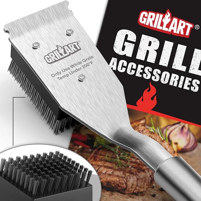 GRILLART Grill Brush and Scraper, Wire BBQ Grill Brush by GRILLART