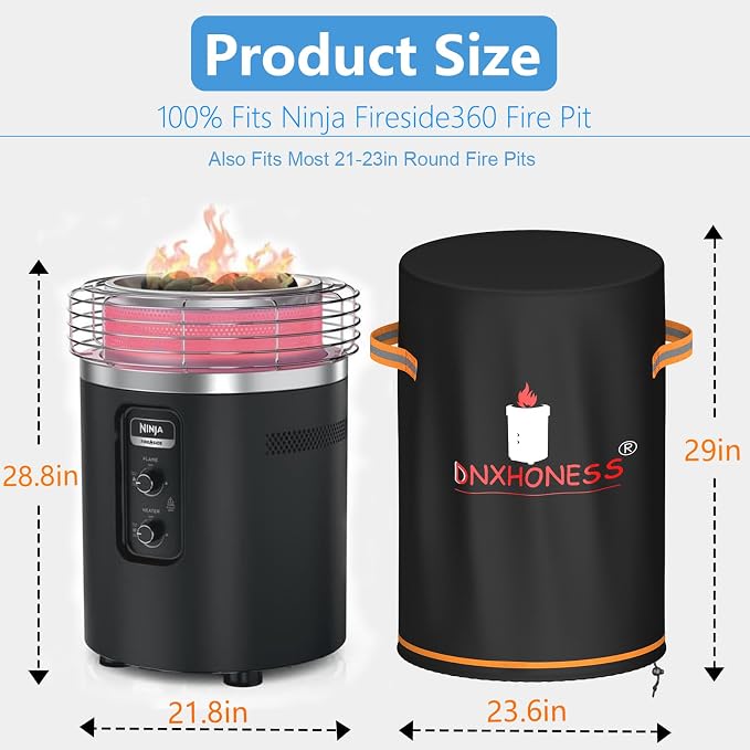 Fire Pit Cover for Ninja Fireside 360, Cover for Ninja Firepit, 600D - Image 2