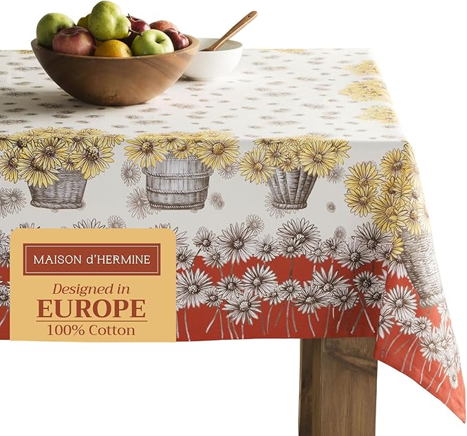 Maison d' Hermine Table Cloth Rectangle Table 100% Cotton 60 x 120 Inches Fall by MaisondHermine