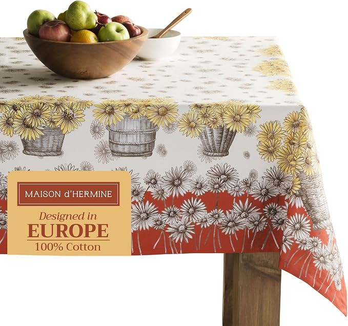 Maison d' Hermine Table Cloth Square Table 100% Cotton 60 x 60 Inches Fall by MaisondHermine