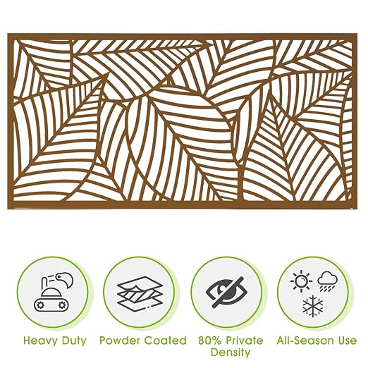 Casaphoria 72" H x 47" W Metal Outdoor Privacy Screen, Freestanding Decorative - Image 4