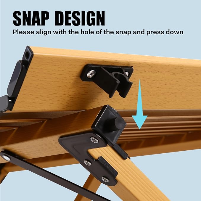 Folding Camping Table, Lightweight Roll-Up Table Aluminum Low Portable Picnic - Image 5