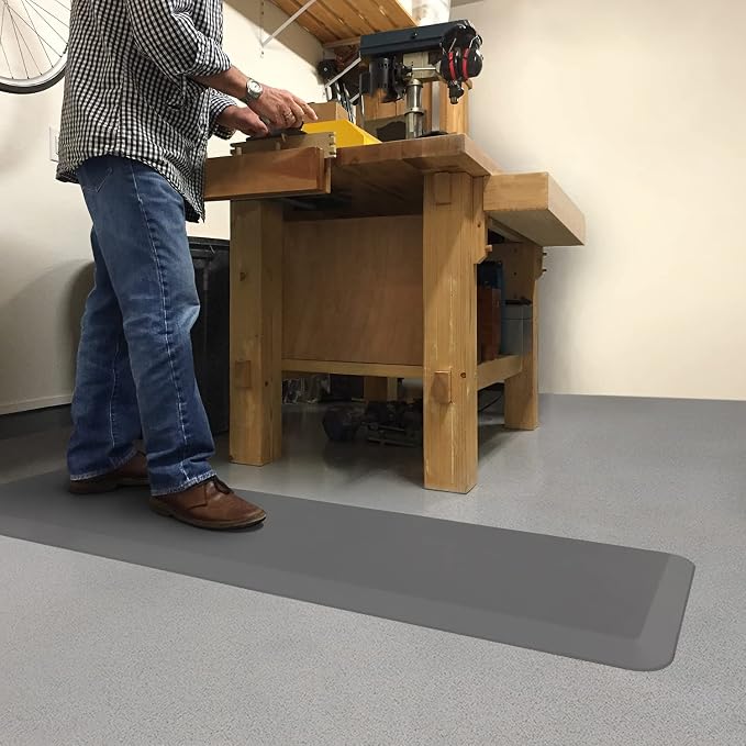 GelPro Utility Anti-Fatigue Runner Mat, Leather Grain Grey - Image 10