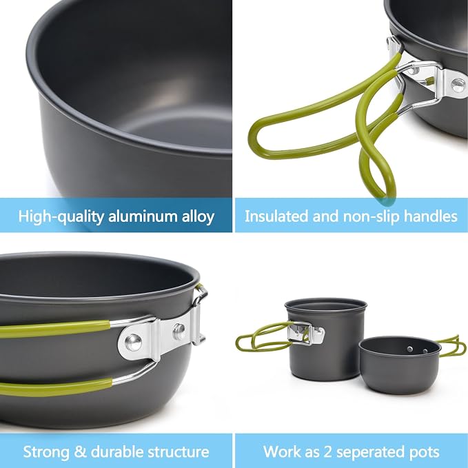 Odoland Camping Cookware Stove Carabiner Canister Stand Tripod and Stainless - Image 4