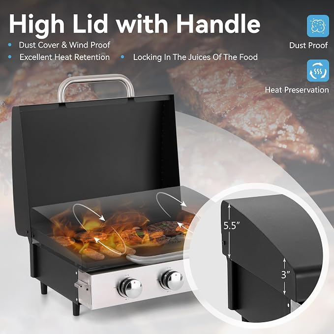 GREEN PARTY 22 inch Tabletop Griddle - Image 3