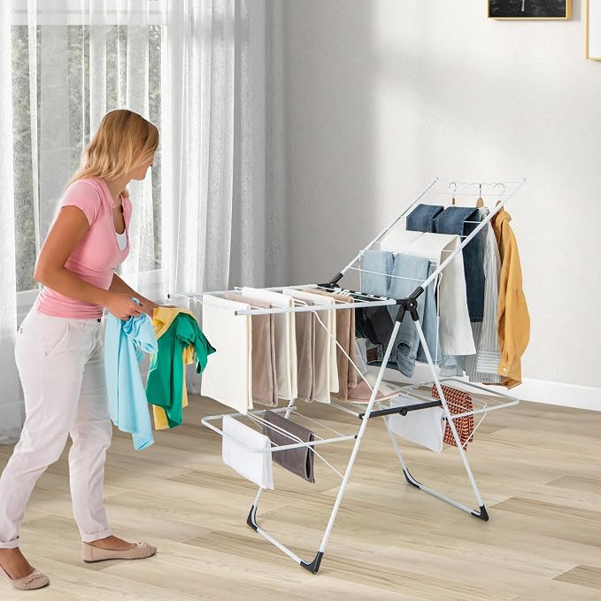 GOFLAME Clothes Drying Rack, 2-Tier Folding Laundry Drying Rack - Image 2