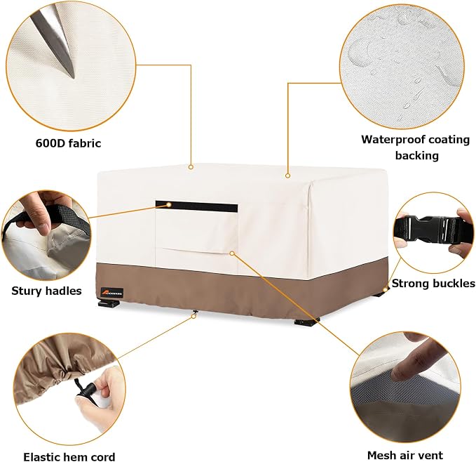 Fire Pit Cover Rectangular, Outdoor Heavy Duty 600D Tear-Resistant 100% - Image 7