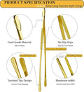 Tongs 16-Inch Extra Long Stainless Steel Gold Cooking Tweezers, 2 Pack