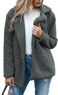 Women's Winter Warm Plush Cardigan Fuzzy Fleece Lapel Jacket by Unknown