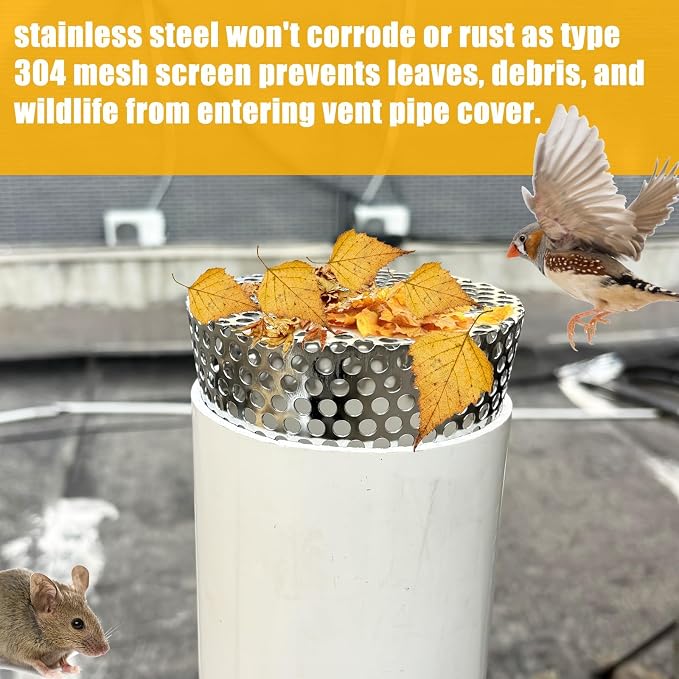PVC Termination Cap Vent Cover, Stainless Steel Mesh Screen Vent Cover Slot - Image 6