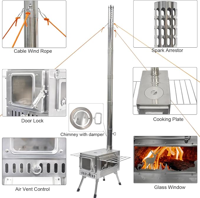 Outdoor Wood Burning Stove, Portable - Image 3