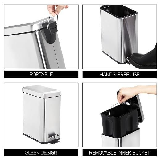 SIMPLEMADE Rectangle Step Trash Can - Image 5