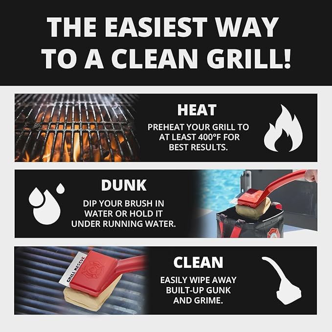 Grill Brush with Replaceable Head, Bristle-Free Cleaner for Griddles