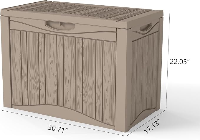 50 Gallon Plus Resin Deck Box, Waterproof Outdoor Storage Box - Image 8
