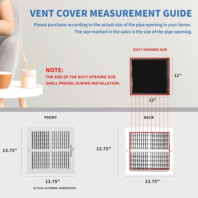 12x12 Vent Register, Vent Covers - Image 6
