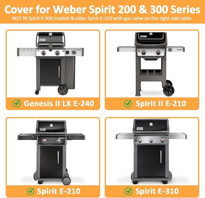 7106 Grill Cover for Weber Spirit 200 and 300 Gas Grill, Waterproof Cover for - Image 3