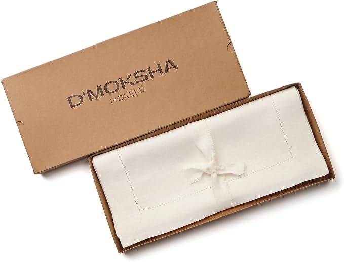 D'Moksha Homes Linen Ivory Table Runner 144 Inches Long - Image 6