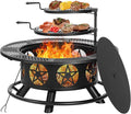 42 Inch Fire Pit with 2 Grills, Extra Large Wood Burning Fire Pits by OutVue-EmbracetheGreatOutdoors