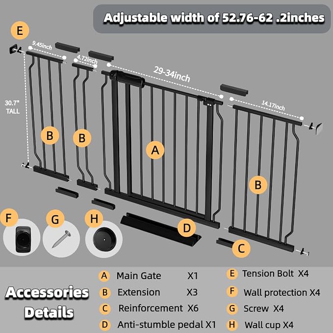 TSAYAWA Extra Wide Baby Gate - Image 2