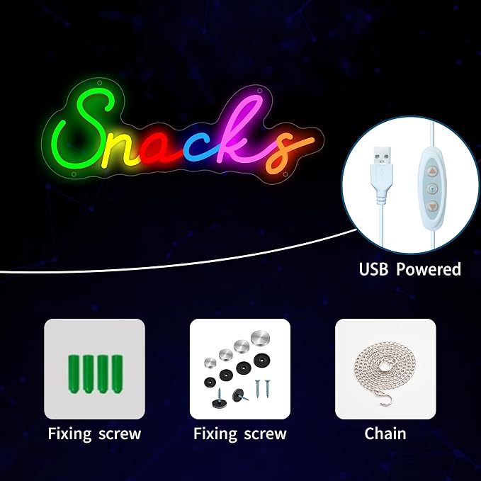 Snacks Neon Sign, Snack Bar Sign - Image 3