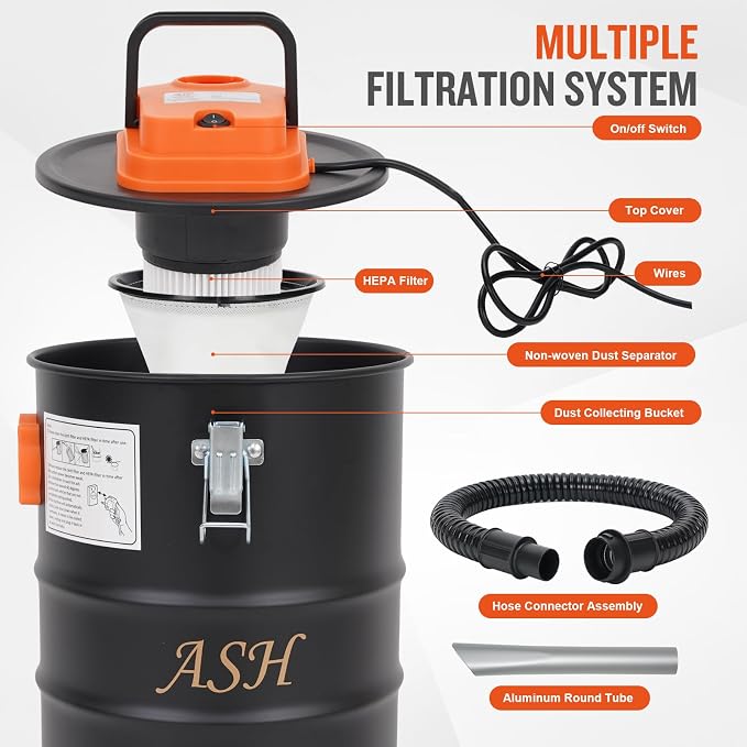 Ash Vacuum Cleaner -4 Gallon Fireplace Ash Vac - Image 9