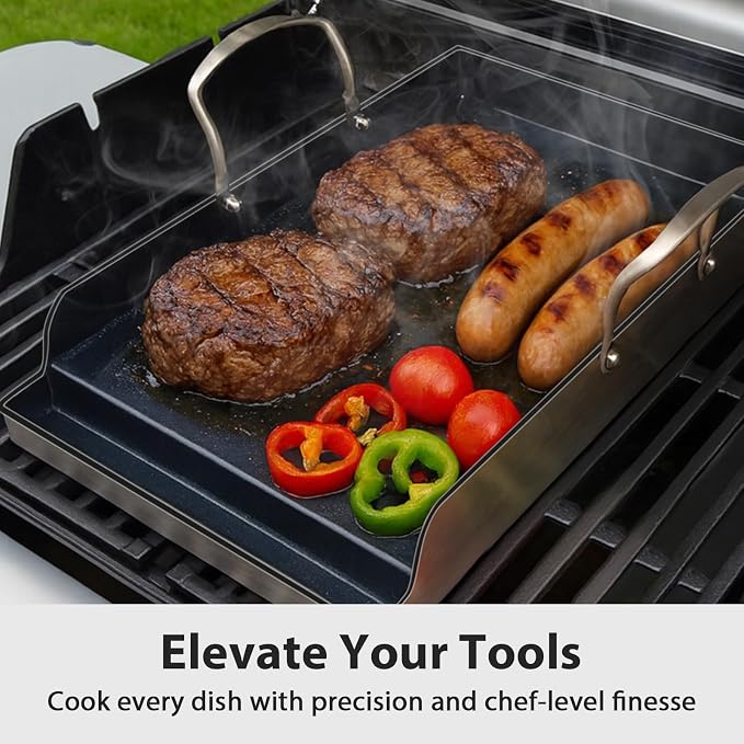 Utheer 16.5" x 10" Ceramic Nonstick Stainless Steel Griddle - Image 7