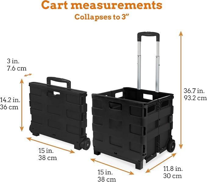 Inspired Living Ultra-Slim Rolling Collapsible Storage Pack-N-Roll Utility-carts - Image 2