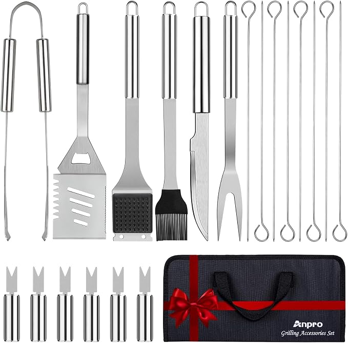 Anpro 21 PCS Grilling Accessories Grill Kit- Grill Set, Grilling Utensil Set by HOME