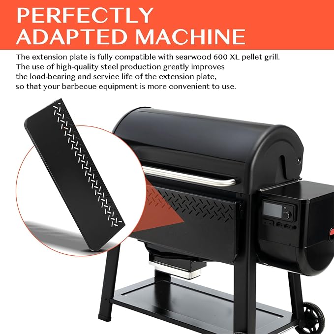 36" Foldable Side Table for Weber Searwood 600/600XL, 70LBS Heavy Duty Steel - Image 3