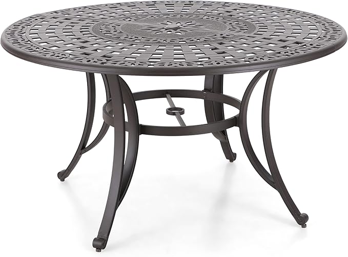 Sophia & William Outdoor Dining Table 6-Person Round Cast Aluminium, Patio by SophiaWilliam