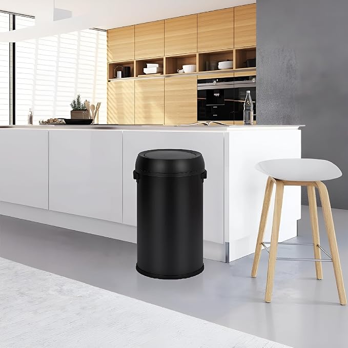 Commercial Grade Stainless Steel Kitchen Trash Can, 65L Heavy Duty Round - Image 7