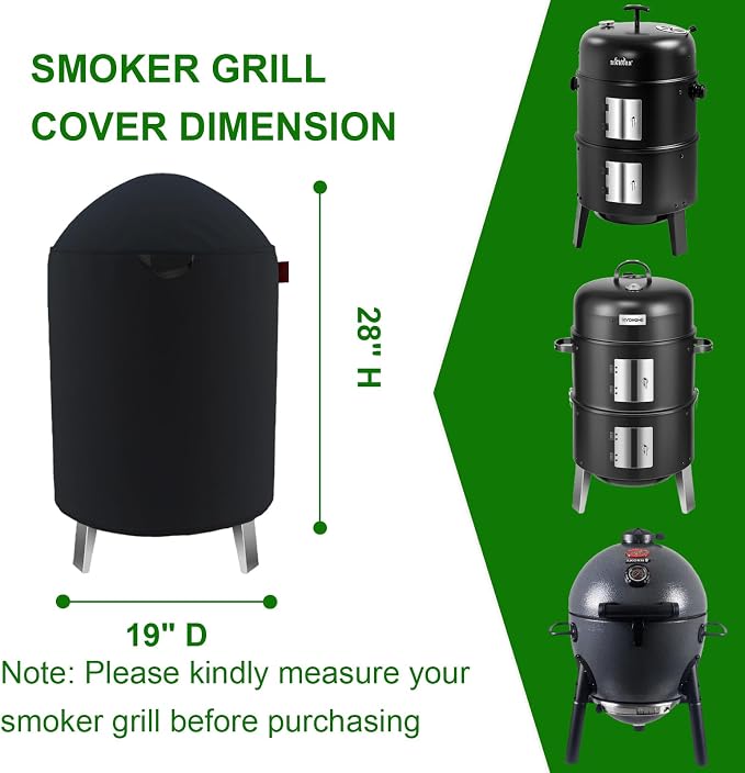 Outdoor Round Vertical Smoker Cover Fits Big Horn Outdoors 16", Outvita 17" & - Image 2