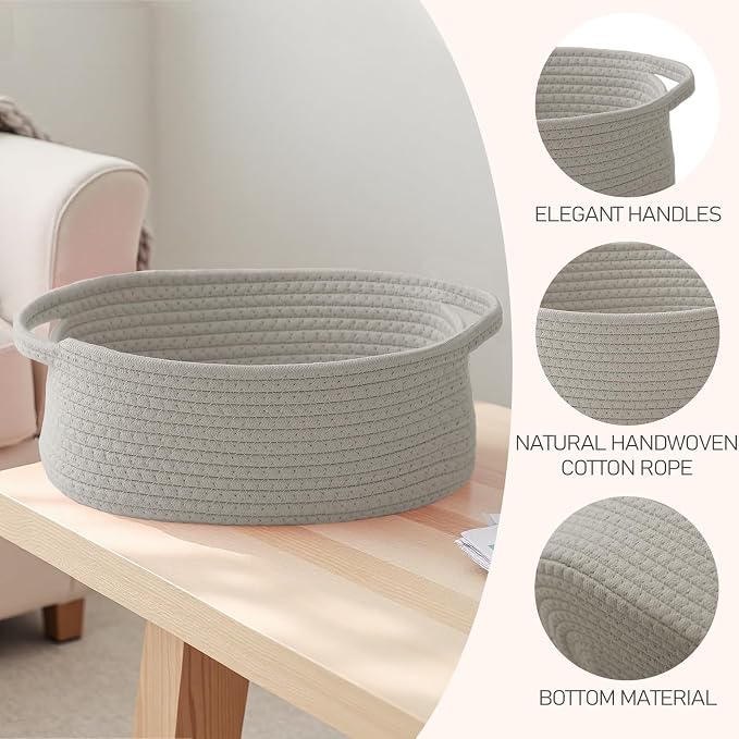 Woven Basket, Small Rope Storage Bin - Image 3