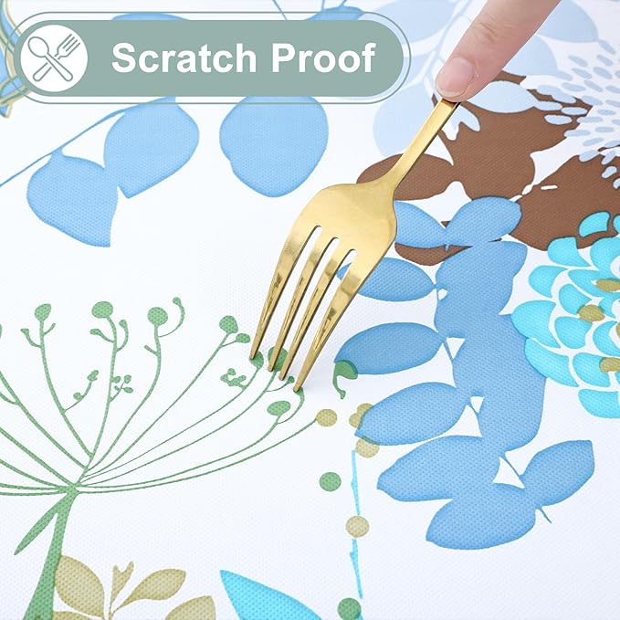 misaya Rectangle Waterproof Vinyl Table Cloth, Wipeable Tablecloth - Image 4