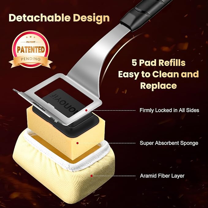 Grill Brush Bristle Free + 5 Replaceable Pads, Grill Cleaner Brush - Image 3