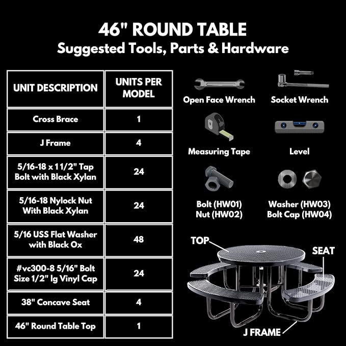 COATEDOUTDOORFURNITURE Heavy-Duty Portable Outdoor Picnic Table - Image 8