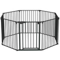 Bonnlo 188'' Wide Baby Gate Playpen 8 Panel Adjustable Play Yard Metal Dog Gate by Bonnlo