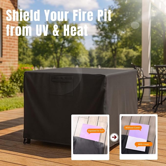 SHINESTAR 32 Inch Fire Pit Cover Square, Fits - Image 7