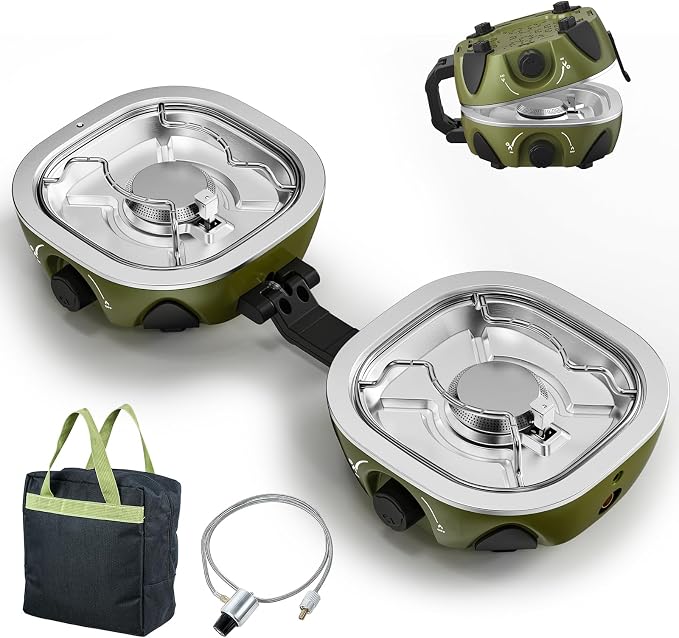 BODEGA 2 Burner Camping Stove, 20000 BTU Folding Propane Camp Stove by BODEGA