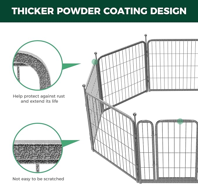 FXW Garden Fence Outdoor for The Yard – 24in x 15.2ft Heavy Duty Metal Animal - Image 5