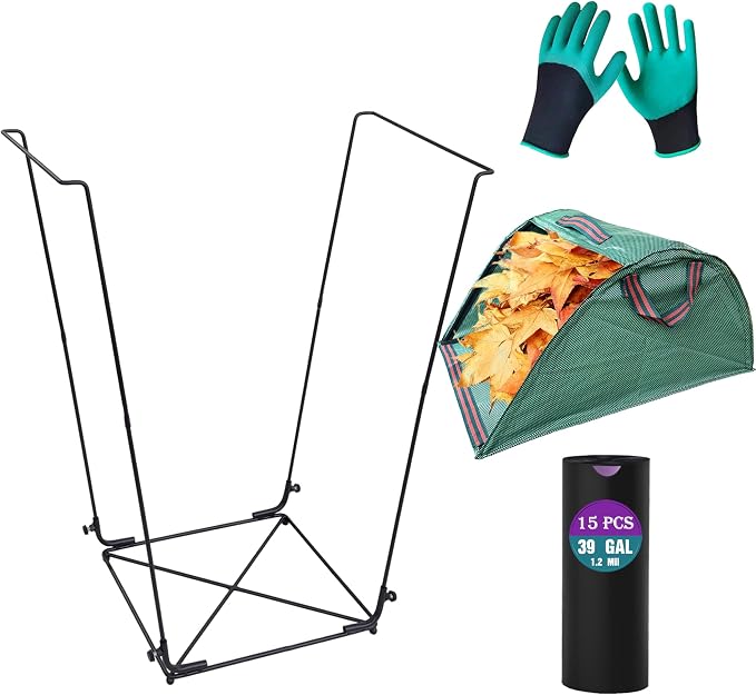 Trash Bag Holder Outdoor Leaf Bag Support Stand by AimGrowth