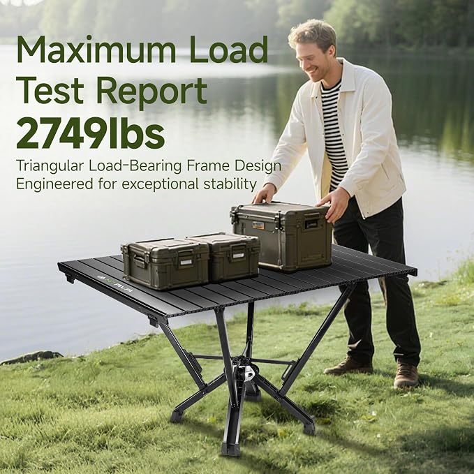 Folding Camping Table — Stable Roll-Up Aluminum Design, Solid Support Structure - Image 7