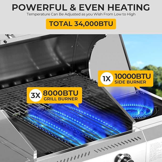 G31 pro Gas Grill 34, 000 BTU 3-Burner Propane Grill - Image 6