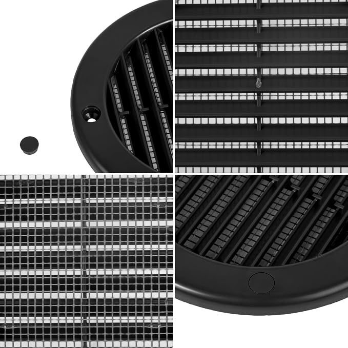4 Inch Black Air Vent Cover – Pack of 10 – Plastic Round Air Vent Grill Cover - Image 7