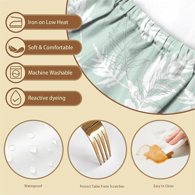 Rectangle Table Cloth Cover Waterproof Elastic Fitted Polyester Fitted - Image 3