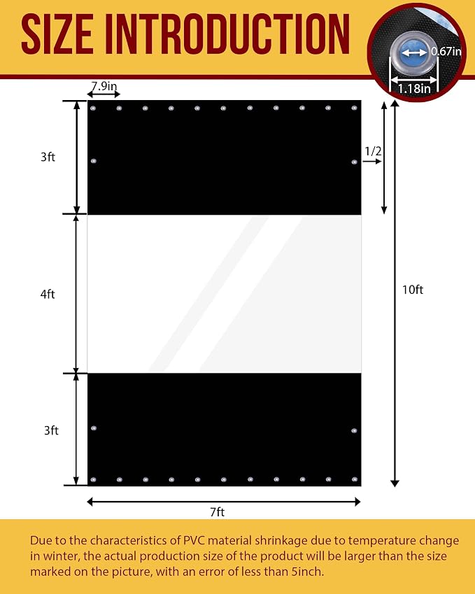 FoundGo 10'Hx07'W Vinyl Curtains - Image 2