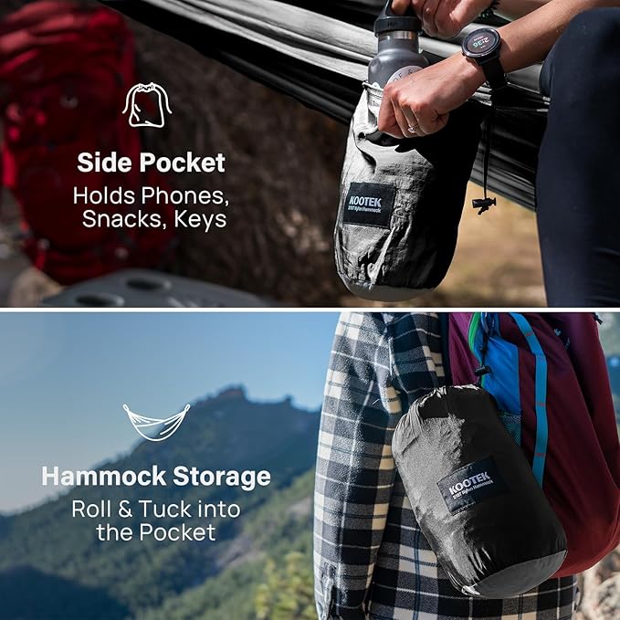 Hammock for Camping, Double Nylon Hammock with Tree Straps