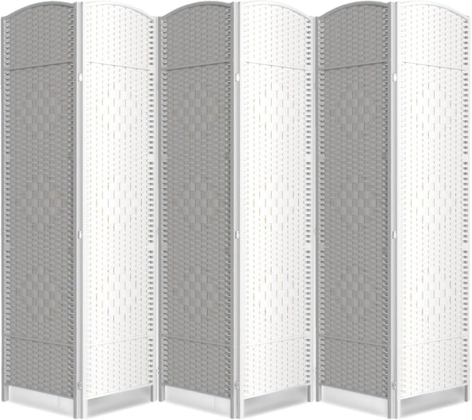 6 Panel Room Divider, 6Ft Folding Privacy Screen, Tall by cocosica