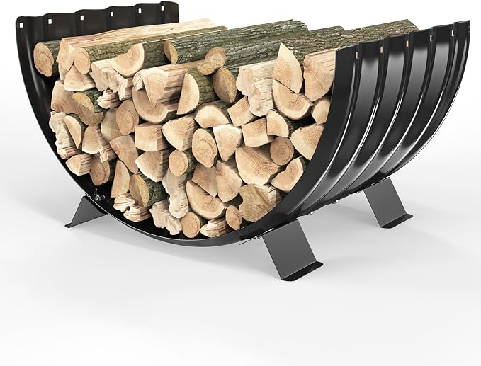 24 inch Diameter Semicircle Firewood Rack Storage -0.8MM Thick Galvanized Steel by TBMLC