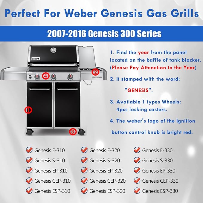 Genesis 300 E-310 Parts 7524 Grill Grate 7621 Flavorizer Bars Heat Deflectors - Image 3